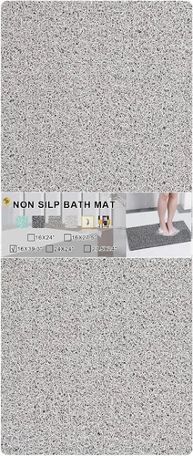 Vista 18 de Tapete antideslizante para bañera, tapete de baño antideslizante de 0.6 pulgadas, extra grueso, de secado rápido, tapete de ducha antideslizante
