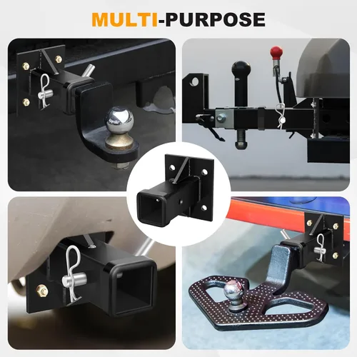 Vista 6 de DACK Soporte de pared de enganche, adaptador de tubo receptor atornillado, tubo de placa receptora de enganche de apertura de 2 pulgadas, receptor