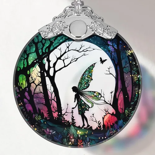 Vista 15 de Adorno de vitral, adornos de Navidad, decoraciones de árbol de Navidad, decoración de mariposa de Navidad, adornos de mariposa para árbol