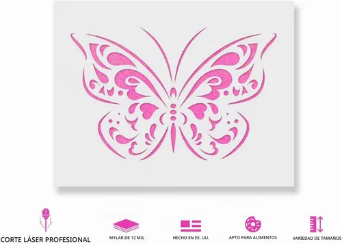 Vista 2 de Plantilla de mariposa - Mariposa, plantillas de mariposa, plantilla para pintar, plantilla de mariposa, arte de mariposa