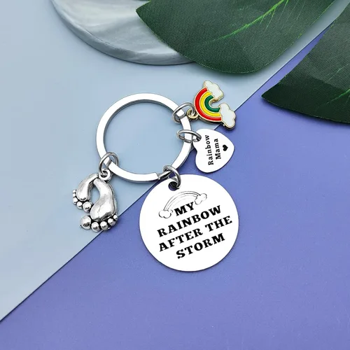 Vista 4 de Llavero inspirador para el día de la madre para la nueva mamá, regalo para mamá primeriza, regalo para mamá primeriza, joyería para cumpleaños