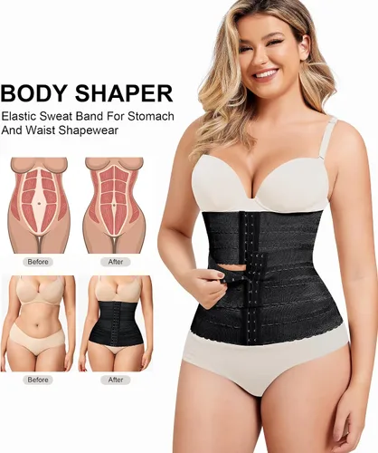 Vista 2 de QACIVIQ Entrenador de cintura segmentado para mujer, faja moldeadora de cintura para mujer, control de abdomen, entrenamiento, faja moldeadora