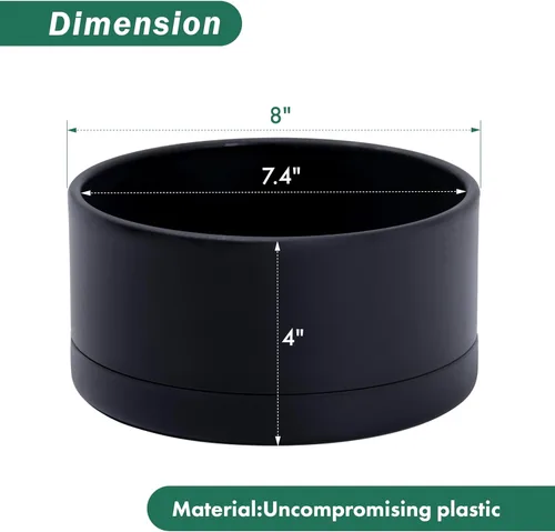 Vista 2 de D'vine Dev Maceta de 8 Pulgadas de Plástico Poco Profunda, Gran Maceta Redonda para Suculentas con Orificio de Drenaje y Platillo, Maceta Decorativa