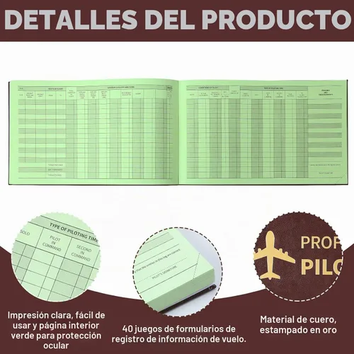 Vista 3 de Gilprop - Cuaderno de registro de registro de registro de vuelo profesional