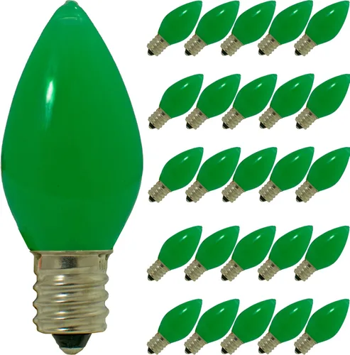 Vista 7 de EST. LEE DISPLAY L D 1902 Bombillas LED de Navidad C7 C9 estilo candelabro estable caja de repuesto de 25 (C7, azul sólido)