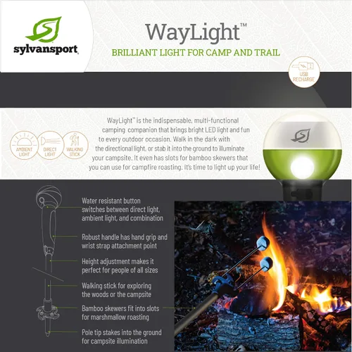 Vista 2 de WayLight - Luz LED multifuncional para acampar y bastón de senderismo