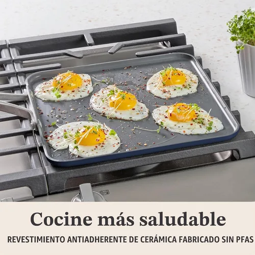 Vista 5 de Calphalon® Premier - Plancha cuadrada antiadherente de cerámica de 11 pulgadas, azul medianoche