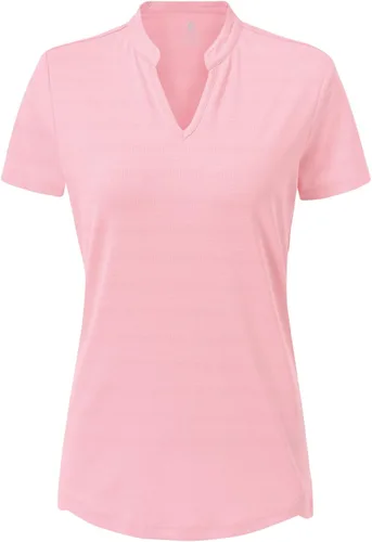 Vista 86 de Gopune Polo de golf con cuello en V para mujer, sin cuello, manga corta, ligera, de secado rápido, camisetas de tenis para correr