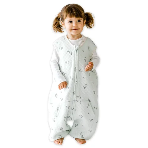 Vista 13 de Dreamsuit Saco de Dormir para Niños Pequeños con Pies – Saco de Dormir Caminante con Piernas, Rayón hecho de Bambú, Verano 0.8 TOG, Cremallera de 2