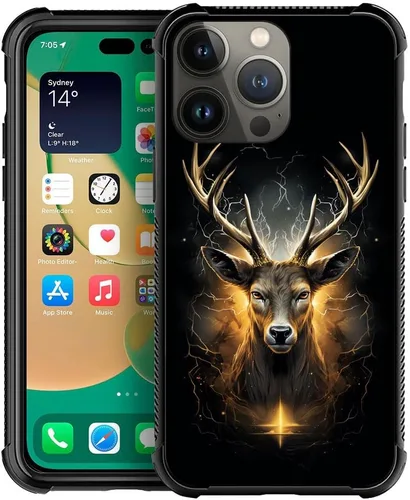 Vista 52 de DJSOK Funda compatible con iPhone 7/8/SE2, funda de ciervo de oro negro para iPhone 7, para niños y niñas, a prueba de golpes, resistente a