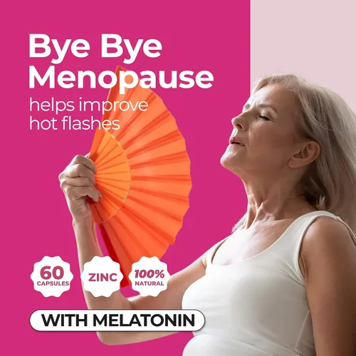 Vista 3 de ZENZSUAL Bye Bye Menopausia con melatonina – Apoyo natural para la menopausia para mujeres – sofocos, sudores nocturnos, equilibrio hormonal y sueño