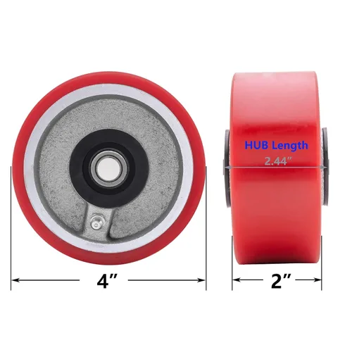 Vista 3 de Ruedas giratorias de 4 pulgadas - Ruedas giratorias resistentes, Rueda giratoria de poliuretano - Juego de 4 con capacidad resistente de 3000 LB