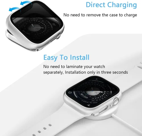 Vista 5 de 3 Pack Case for Apple Watch Series 12 42mm with Privacy Screen Protector Negro/Negro/Negro