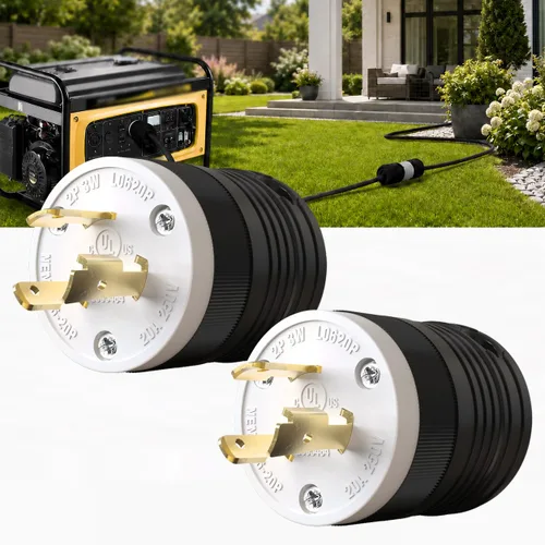 Vista 12 de Paquete de 1 enchufe de bloqueo NEMA L14‑30P de 30 amperios macho 30A 250V Twist Lock L14‑30, enchufe de grado industrial de 3 polos de 4 cables