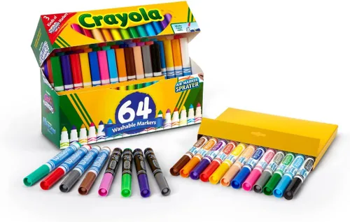 Vista 5 de Marcadores Crayola lavables, amplia línea, 64 unidades, Variados