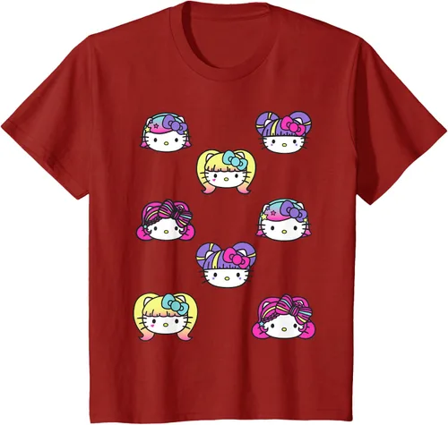 Vista 72 de hello kitty Kawaii Multi peinado Tee, Azul (Heather blue)