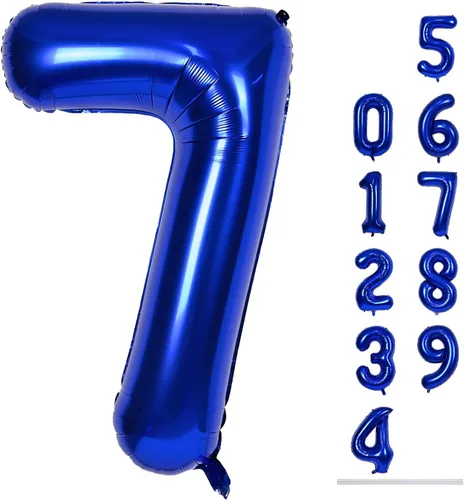 Vista 130 de Globo negro del número 0 para niñas y niños, 40 pulgadas, grande, número 0-9, de papel de aluminio, de Mylar para helio, juego de globos digitales