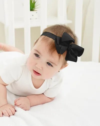Vista 8 de jollybows 40 piezas Diademas con Lazos de Cinta Grosgrain para Bebés Niñas 4" Banda Elástica para el Cabello Accesorios para el Cabello para Bebés