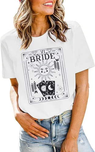Vista 2 de Camisa de novia para mujer, camiseta de bachillerato para despedida de soltera, camiseta de novia de bruja, camiseta para novia, boda, luna de miel