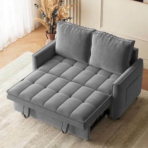 Vista 11 de Wrofly Sofá cama convertible 3 en 1, sofá cama extraíble para sala de estar con bolsillos laterales, portavasos y puerto de carga USB, respaldo