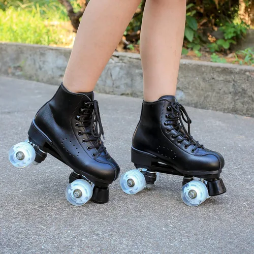 Vista 5 de Patines Derby unisex, color negro, ruedas brillantes, para interiores y exteriores
