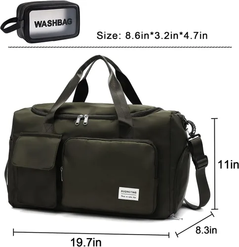 Vista 173 de Pequeña bolsa de gimnasio para mujer, bolsa de viaje con compartimento para zapatos