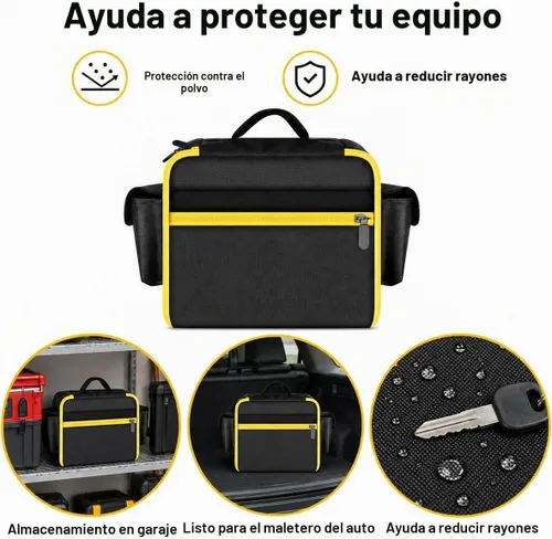 Vista 5 de Air Compressor Bag Case Compatible with DEWALT 20V MAX Tire Inflator DCC020IB, Cordless Tools Storage Holder Organizer with Pocket for Battery Pack