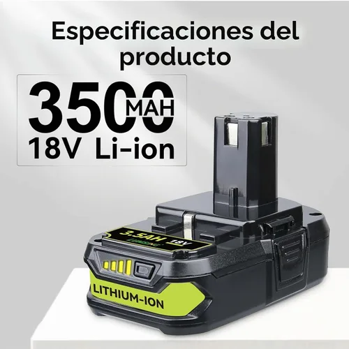 Vista 2 de P102 3.5Ah Paquete de 2 repuestos para batería Ryobi de 18 V P108