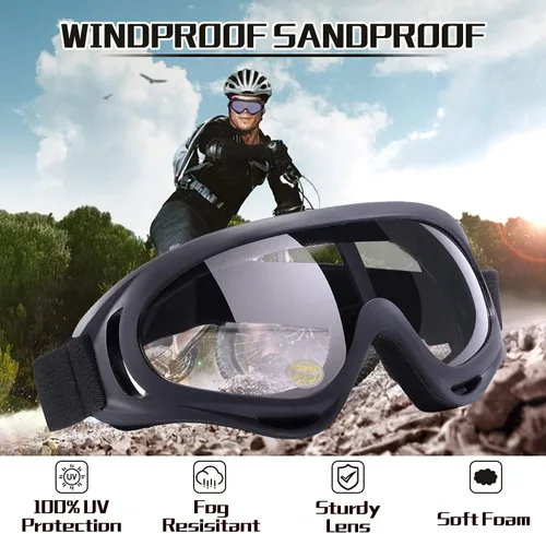 Vista 2 de Paquete de 2 gafas para motocicleta, ATV a prueba de polvo, para esquí, carreras, equitación, todoterreno, impermeable, motocross