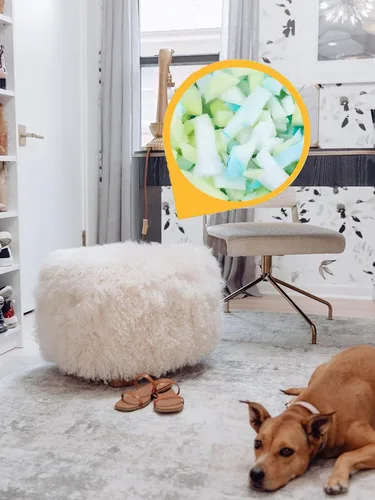 Vista 7 de BCU Relleno de funda para silla de puf, de alta elasticidad, espuma viscoelástica triturada, relleno de cojín de sofá, relleno de cama