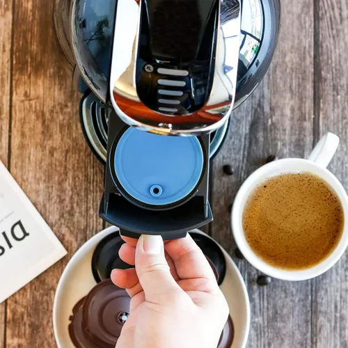 Vista 7 de Taza de filtro de cápsula de café de acero inoxidable recargable - Cápsula de café reutilizable para Dolce Gusto
