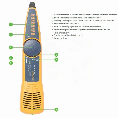 Vista 2 de Fluke Networks MT-8200-60-KIT IntelliTone Pro 200 Sonda y Generador de Tonos, Multicolor