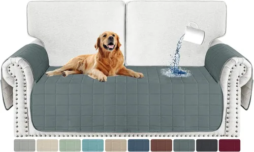 Vista 25 de MAXIJIN Funda de silla impermeable lavable para perros, funda de asiento acolchada para sillón con bolsillos laterales, protector de muebles Negro