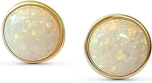 Vista 7 de Aretes de ópalo – Aretes de tuerca de 0.236 in – Aretes minimalistas de ópalo para mujer
