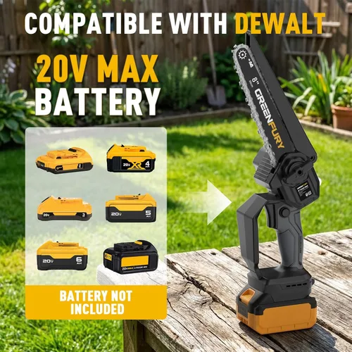 Vista 2 de Sierra de poste inalámbrica 2 en 1 compatible con batería Dewalt 20V MAX (solo herramienta) Alcance extendido de 14 pies, motor sin escobillas