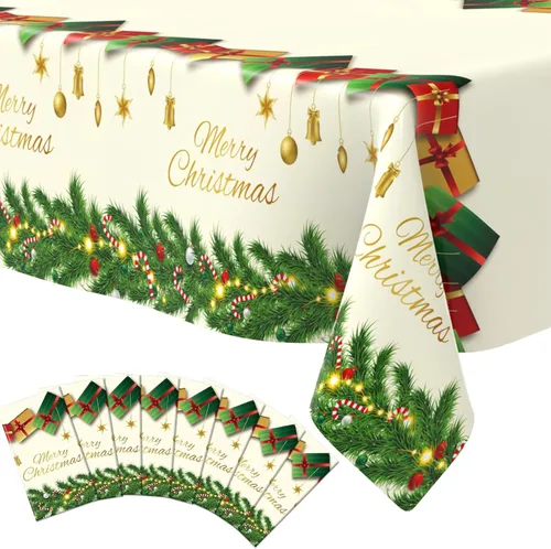 Vista 10 de Decoraciones para Fiestas de Fútbol, Paquete de 2 Manteles de Plástico para Fútbol (54x108 Pulgadas), Cubiertas de Manteles Rectangulares