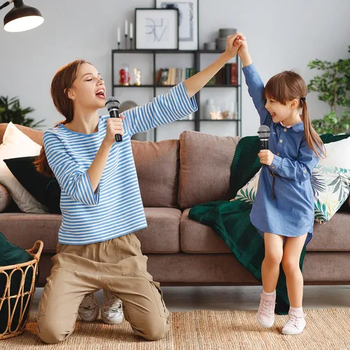 Vista 3 de NUOBESTY Micrófono de juguete de imitación para niños - Micrófono de plástico falso para regalos de fiesta de cumpleaños o juego de disfraces