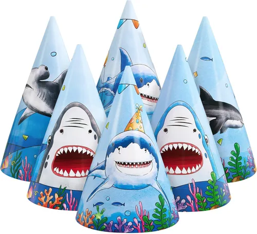 Vista 20 de WERNNSAI 12 Pcs Birthday Party Hats Assorted Themes Cone Paper Headbands Multiple Styles, Easy to Assemble with Elastic Strings, Kids Birthday