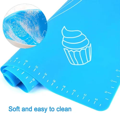Vista 5 de Tapete de silicona para hornear de 27.6 x 19.7 pulgadas con medición, tapete antideslizante para repostería, tapete antiadherente para amasar masa