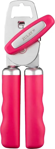 Vista 26 de Zulay Kitchen Abrelatas manual de acero inoxidable resistente con abridor de botellas, abrelatas manual a prueba de óxido con perilla giratoria