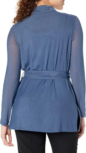 Vista 2 de Calvin Klein Cárdigan casual para mujer con cinturón y botones frontales