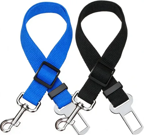 Vista 11 de Elisel Elisel - Paquete de 2 cinturones de seguridad de automóvil para mascotas, perros y gatos, longitud ajustable, accesorios para mascotas