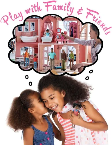 Vista 7 de Beverly Hills Doll Collection Sweet Li'l Family African American Dollhouse People - Juego de 9 figuras de acción para abuelo, abuela, mamá, papá