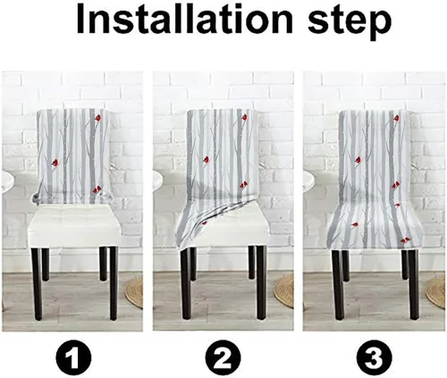 Vista 193 de CAPSCEOLL Christmas Dining Chair Covers,Snowflakes Festive Winter Pattern Stretch Chair Covers for Dining Room Set of 2 Washable Spandex Parson