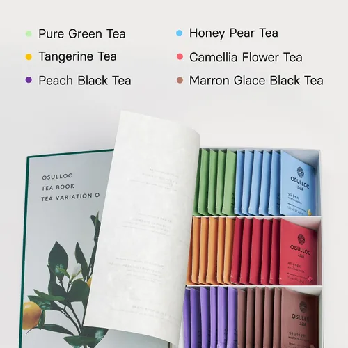 Vista 9 de OSULLOC Colección de té premium (40 unidades, 10 sabores x 4 ea) y variación de té "O" (36 unidades, 6 tipos x 6 ea)