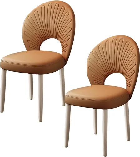 Vista 19 de JKGHK Dining Chairs, Leather Kitchen Chairs, Upholstered Armless Dining Room Chair, Accent Living Room Side Chair with High Backrest, for Cafe Black