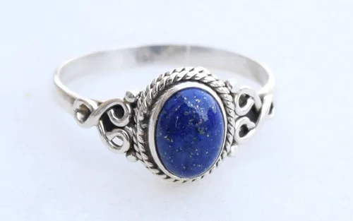 Vista 2 de Avicrafts Lapis Lazuli Stone Ring 925 Sterling Silver Statement Ring For Women Handmade Gemstone Christmas Jewellery Gift For Her