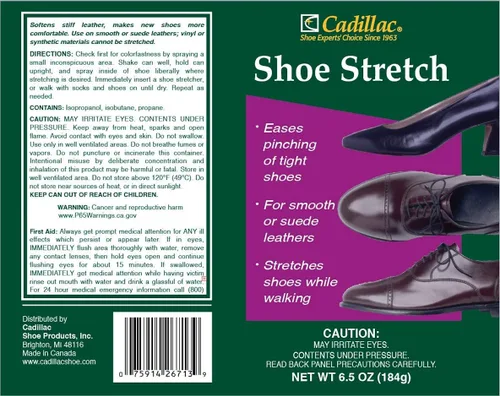 Vista 2 de Cadillac Spray elástico para zapatos, estirador y suavizante profesional para botas y zapatos para mujeres y hombres, cuero elástico, gamuza, nobuck
