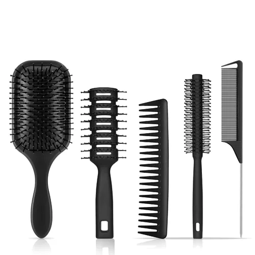 Vista 11 de Juego de 3 peines para hombres, peine de dientes finos y anchos - Cepillo rodillo para dar volumen, peine para peinar y acicalar para hombres