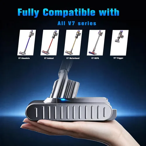 Vista 4 de Batería de repuesto mejorada de 10000 mAh 21.6 V 229687 para Dyson V7 batería con pantalla LCD compatible con 225403 SV11 V7 Animal Motorhead